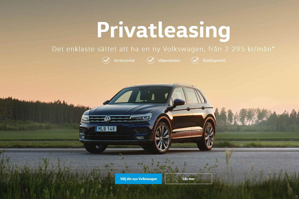Volkswagen Aterforsaljaren Din Bil Lanserar Privatleasing Online Med Digital Signering Och Hemleverans